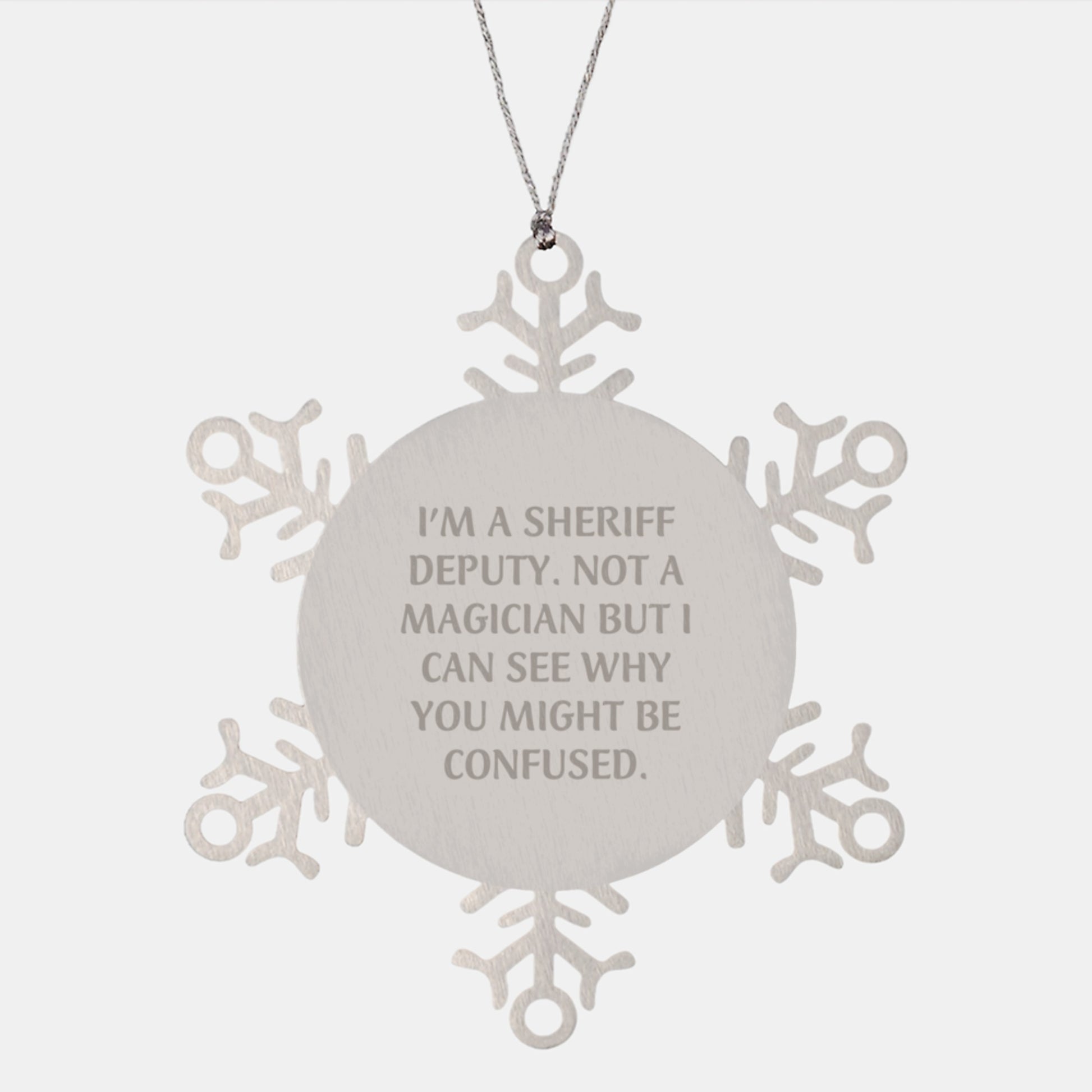 Sheriff Deputy Snowflake Ornament Keepsake Christmas Gift for Him - Image 1
