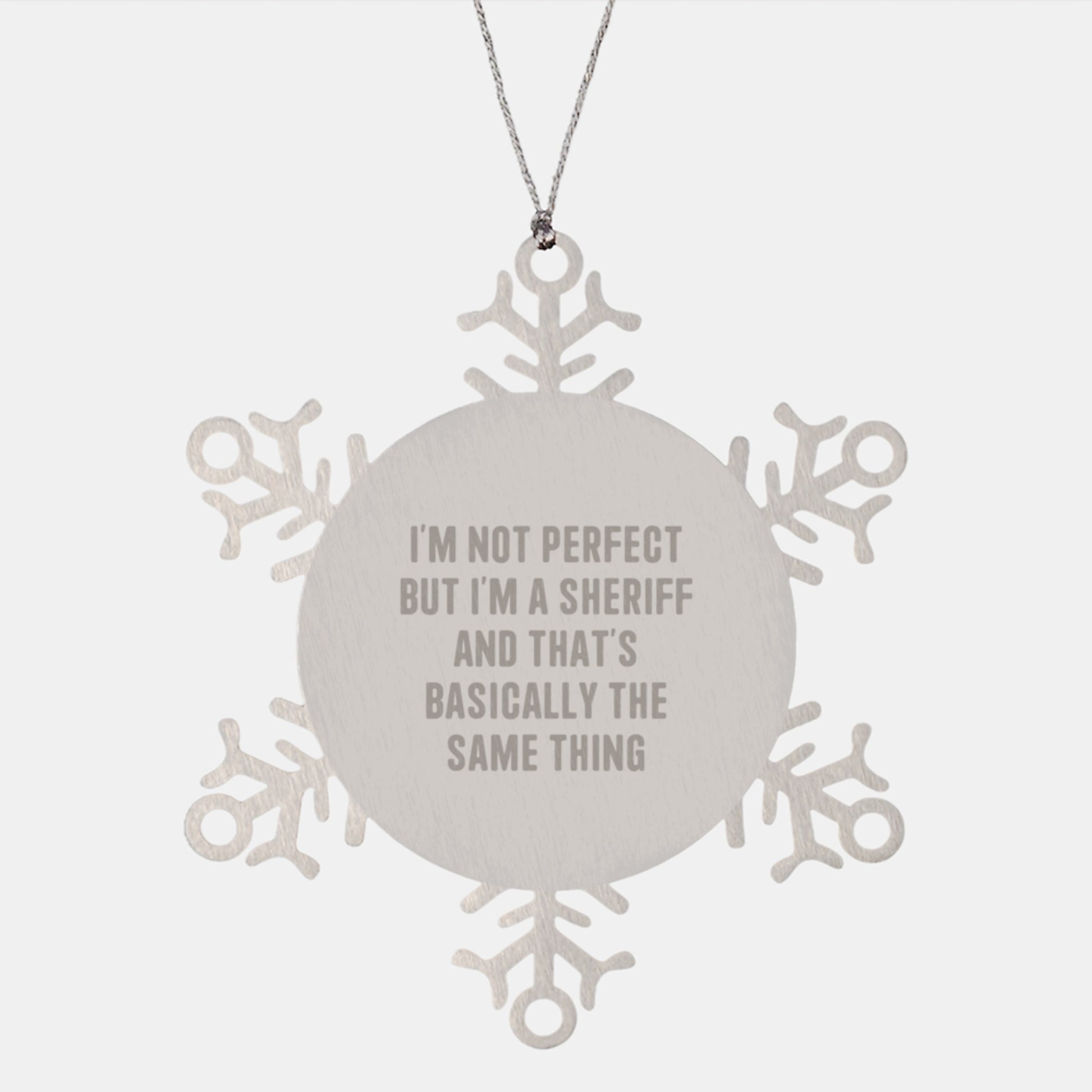 Sheriff Snowflake Keepsake Christmas Ornament for Him Gift - Image 1