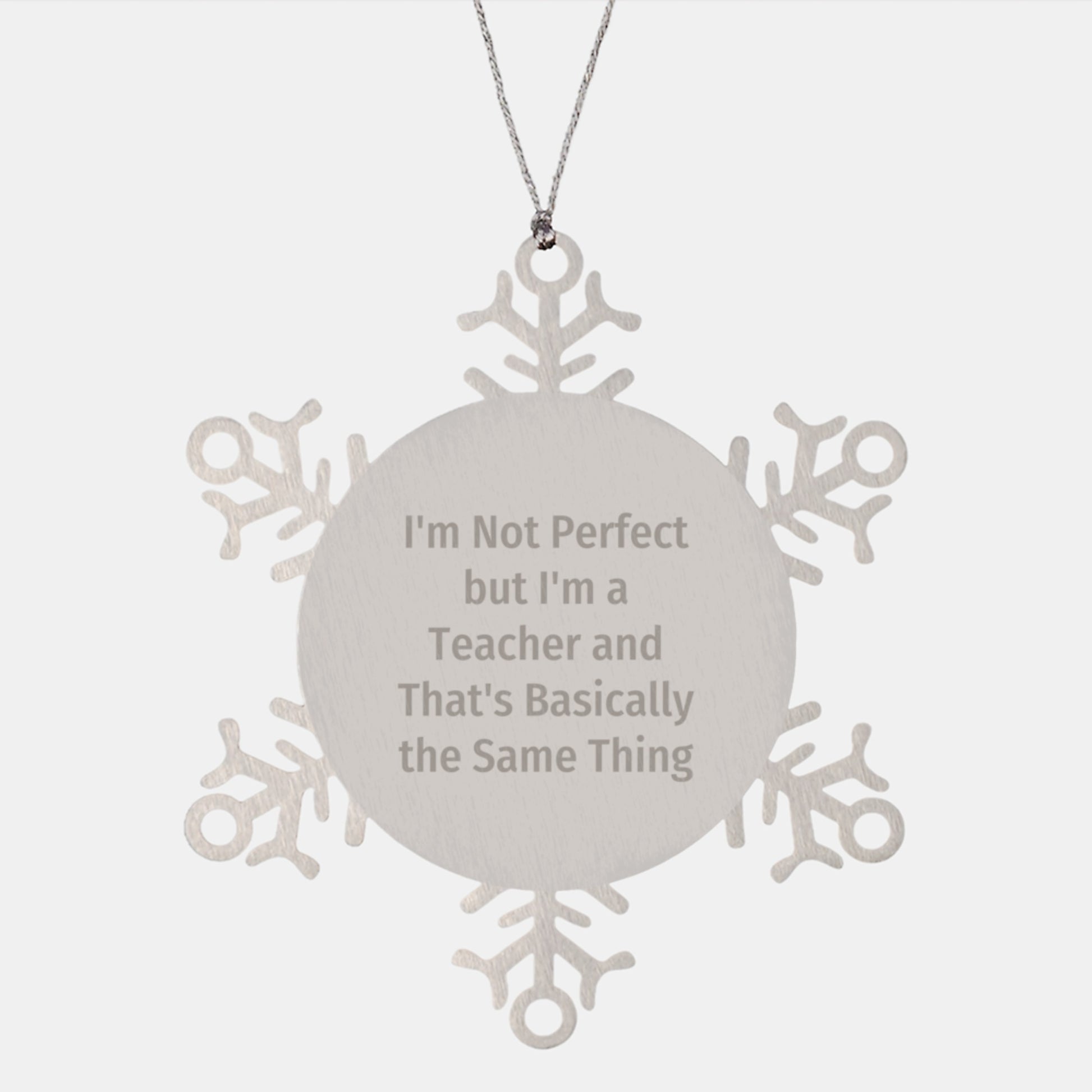 Teacher Stainless Steel Snowflake Christmas Ornament for Neighbors Gift - Image 1