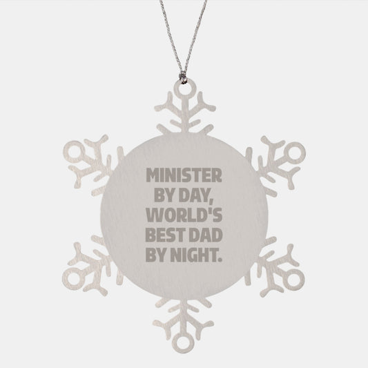 Funny Minister Gifts Snowflake Ornaments from Men, Christmas Unique Gifts for Ministers - Image 1