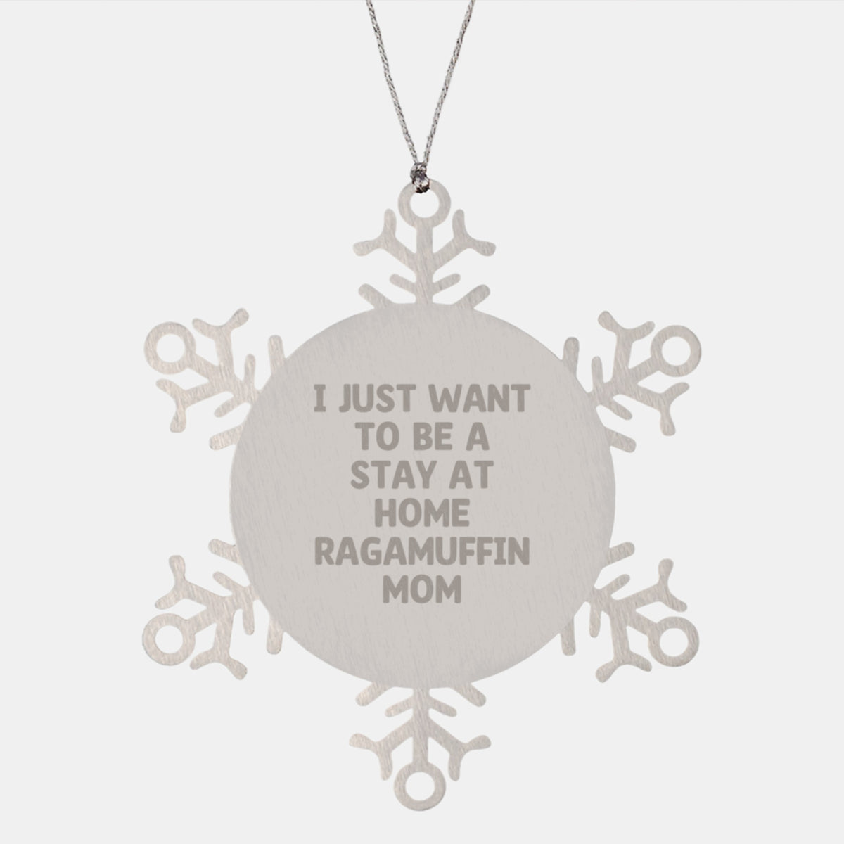 Funny Ragamuffin Cat Gifts from Mom for Christmas Unique Snowflake Ornaments - Image 1