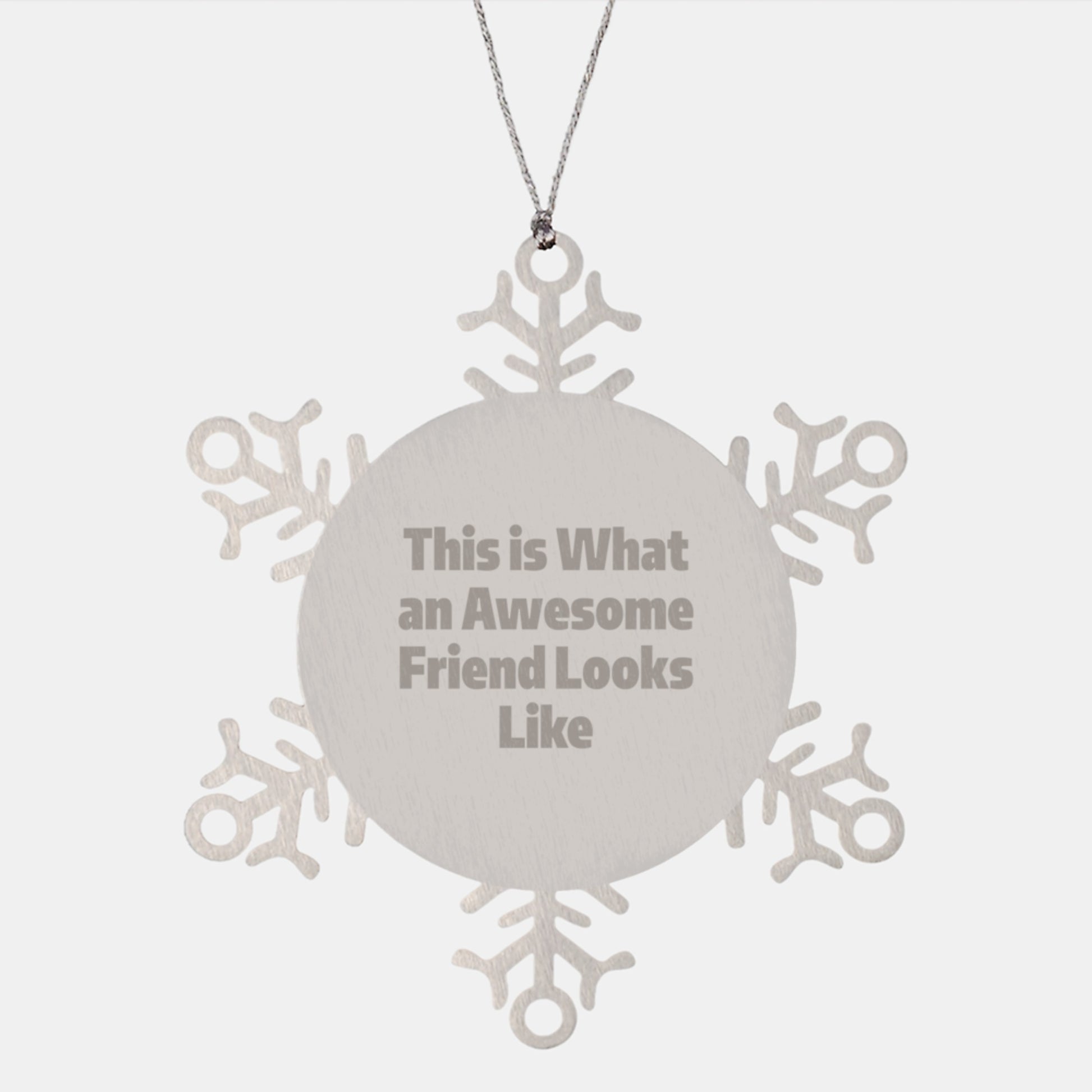 Funny Friend Gifts, Snowflake Ornament, This Is What An Awesome Friend Looks Like, Christmas Unique Gifts from Friends to Friends - Image 1