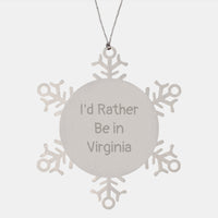 Load image into Gallery viewer, Virginia Snowflake Ornament Gifts from Friends and Family, I'd Rather Be In Virginia, Unique Christmas Unique Gifts - Image 1
