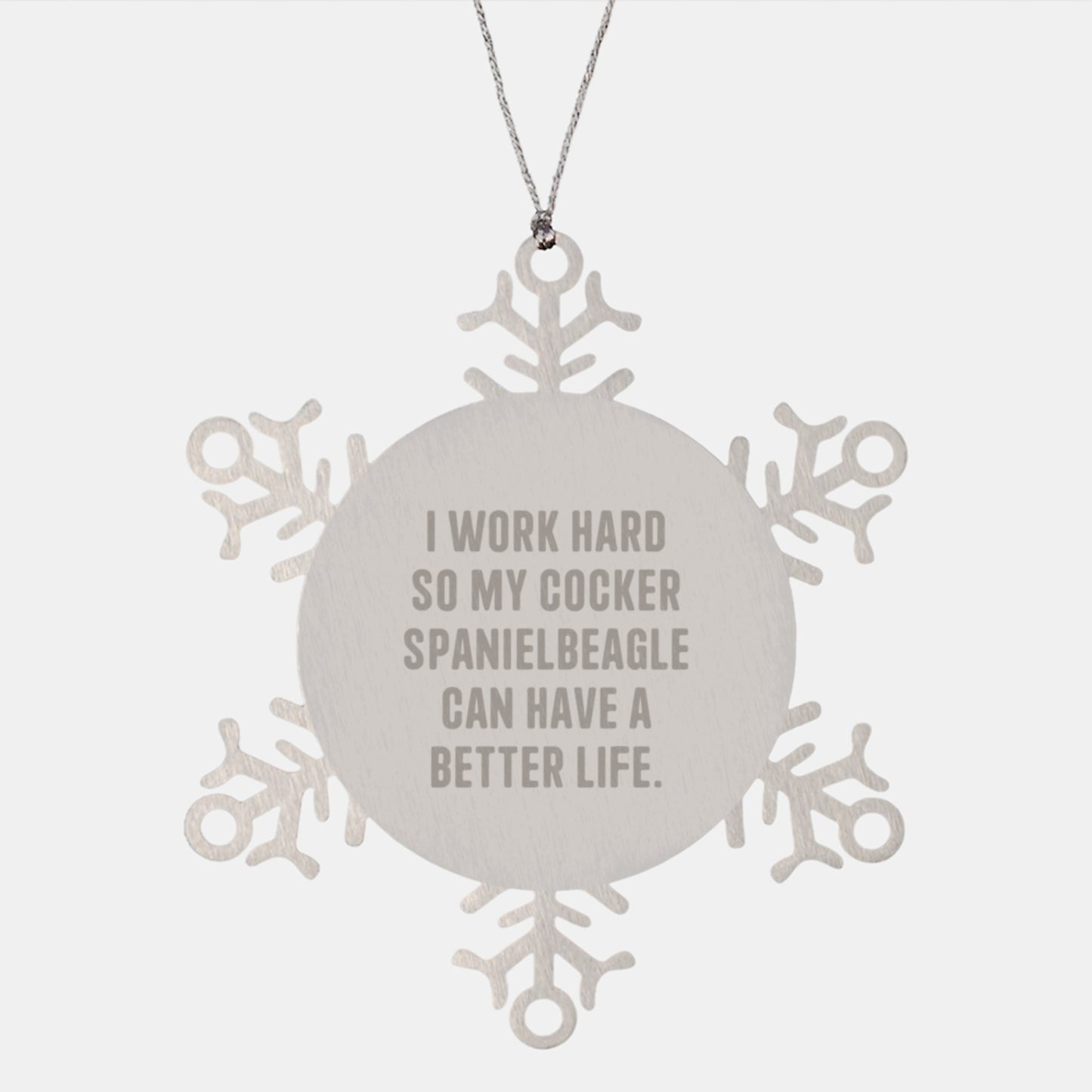 Cocker Spaniel Dog Gifts: Funny Quote Snowflake Ornament, Gifts from Friends to Family for Christmas, Unique Snowflake Ornaments for Men, Women, and Dog Lovers - Image 1