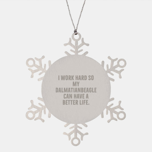 Dalmatian Dog Lovers' Funny Snowflake Ornament Gifts from Friends and Family for Christmas - Image 1