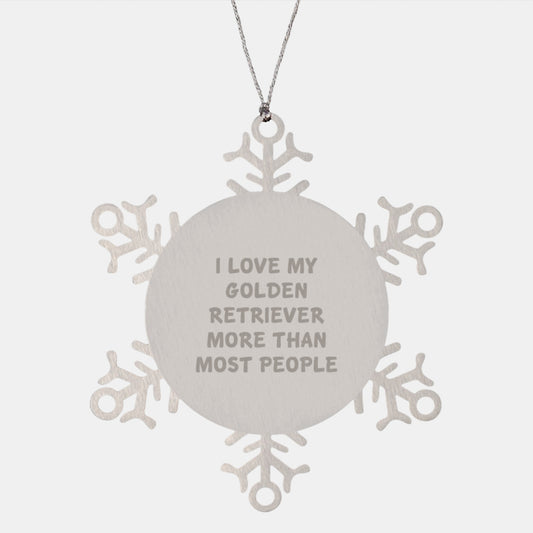 Funny Golden Retriever Dog Snowflake Ornament Gift for Golden Retriever Dog Lover from Family - Inspirational Christmas Unique Gifts - Image 1