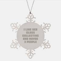 Load image into Gallery viewer, Sea Glass Collecting Gifts, I Like Sea Glass Collecting And Maybe 3 People, Snowflake Ornament, Christmas Unique Finds, Gifts from Friends and Family - Image 1
