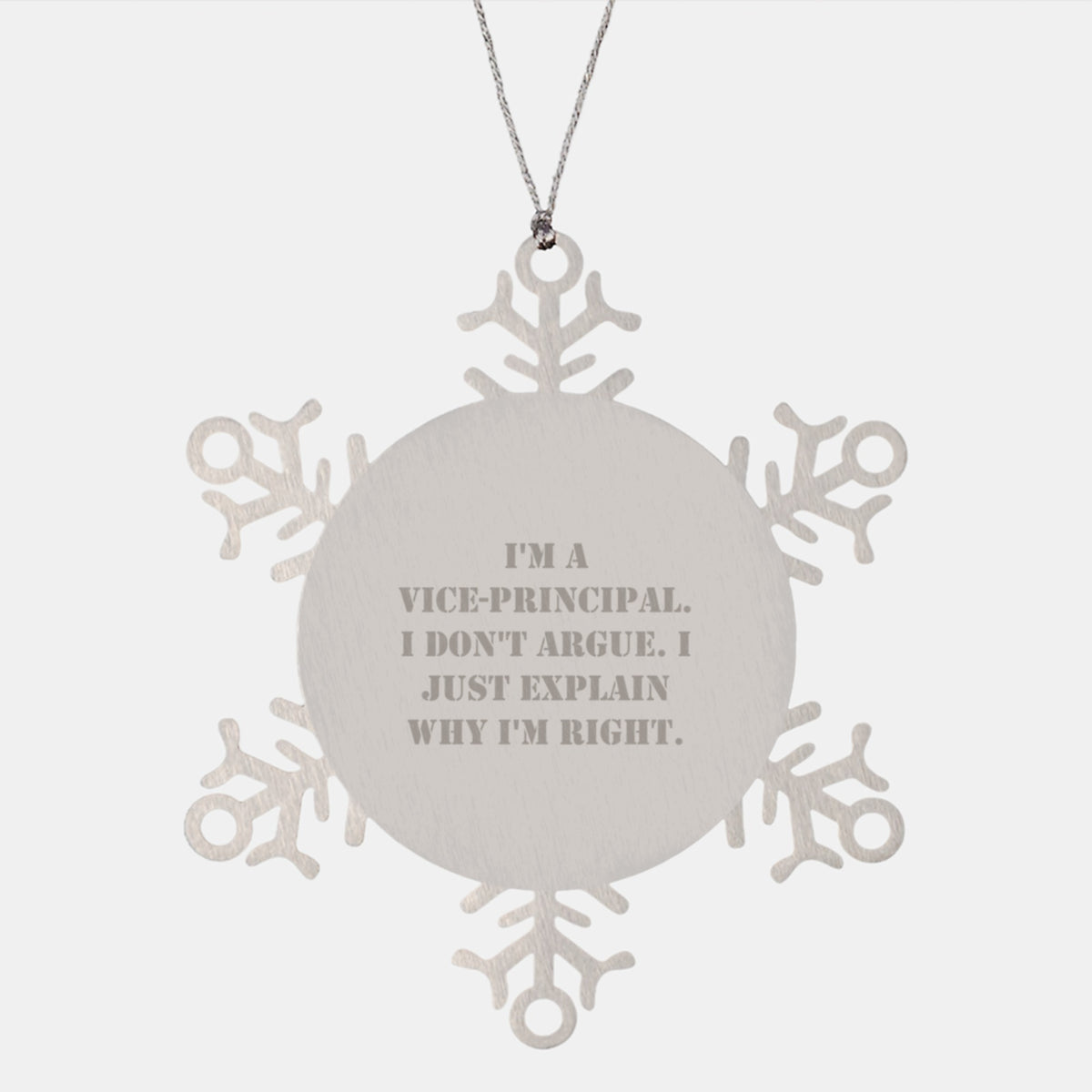Funny Vice-principal Snowflake Ornament Gifts from Men to Vice-principal, Cute Christmas Unique Presents - Image 1