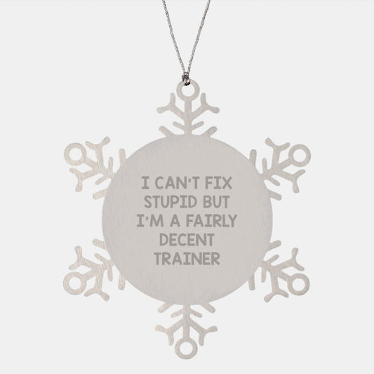 Funny Trainer Snowflake Ornament Gifts from Men to Coworkers for Christmas - Image 1