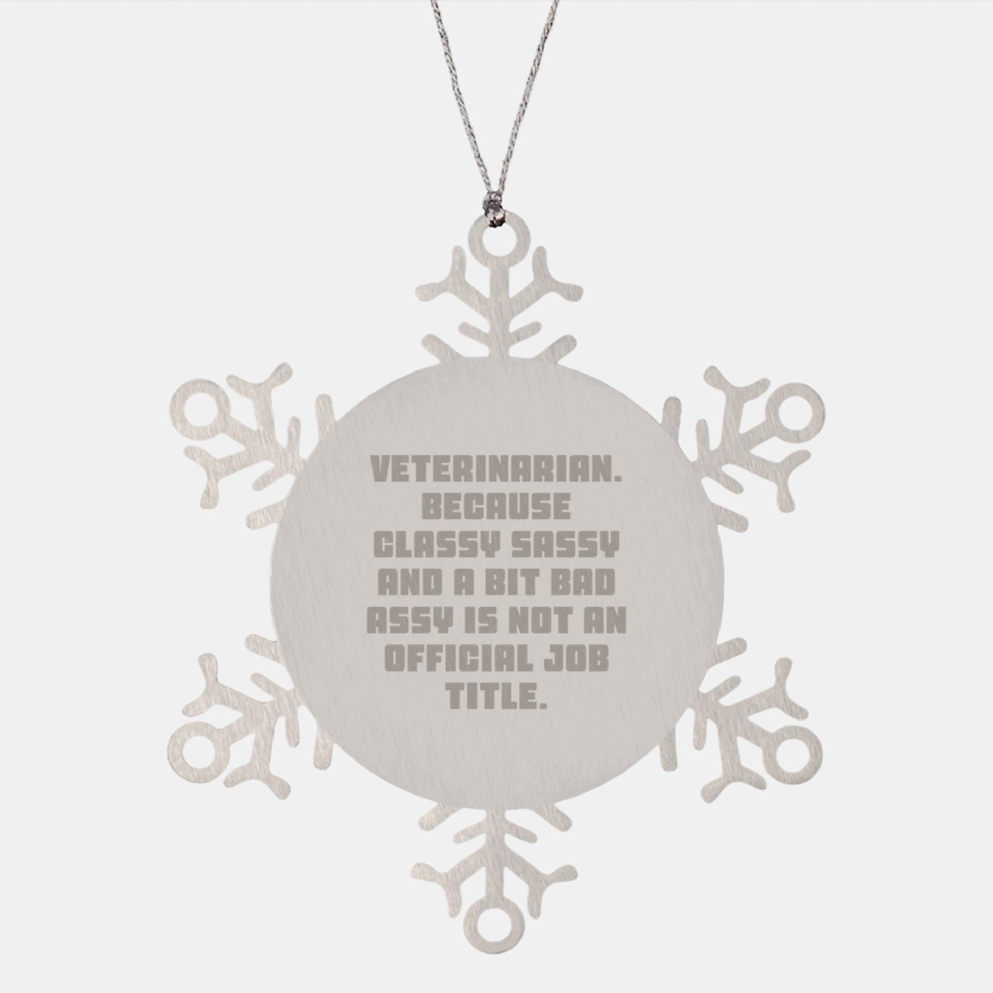 Veterinarian Humor Snowflake Ornament, Funny Quote Gifts from Friends and Family for Veterinarian, Unique Christmas Unique Gift Ideas - Image 1