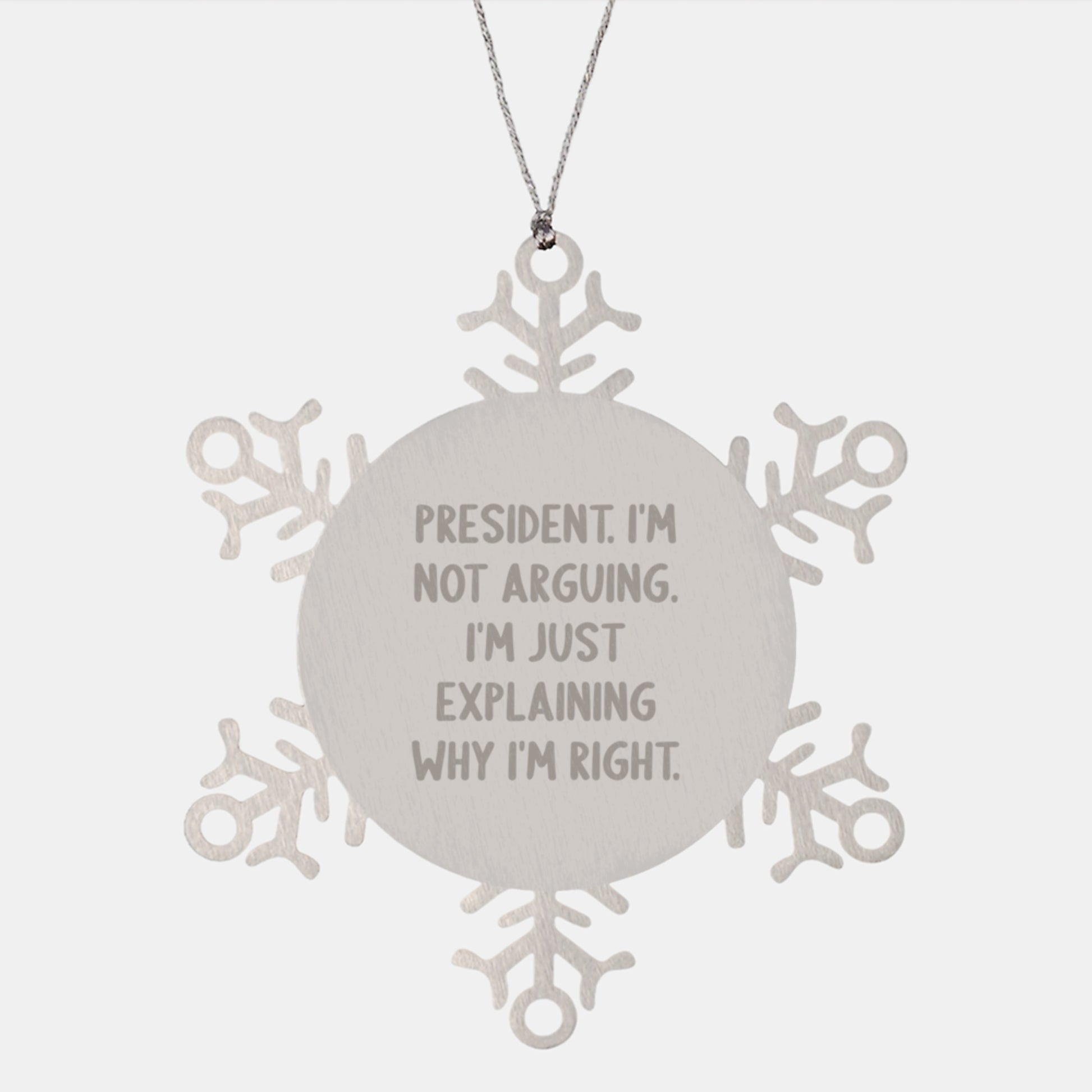 Funny President Snowflake Ornament Gifts from Friends for President's Christmas Unique - Image 1
