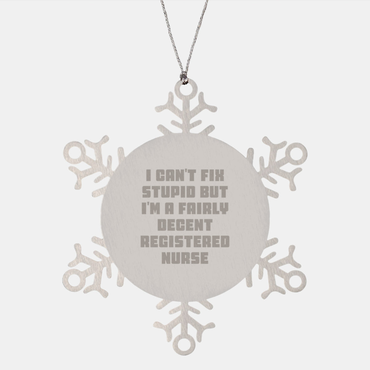 Funny Registered Nurse Gifts from Men to Christmas Unique Gifts for Registered Nurse Snowflake Ornament - Image 1