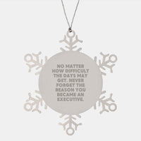 Load image into Gallery viewer, Executive Snowflake Ornament Gifts from Friends and Family, Inspirational Christmas Unique Decorations for Office Desk, Snowflake Quote - Image 1
