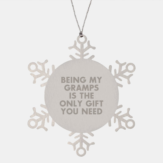 Funny Gramps Gifts from Family Members, Snowflake Ornament for Gramps, Unique Christmas Unique Gifts for Him - Image 1