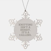 Load image into Gallery viewer, Knitting Enthusiast&#39;s Delight, Snowflake Ornament Gifts for Knitting Women, Funny Knitting Quote, Christmas Unique Gifts from Family - Image 1
