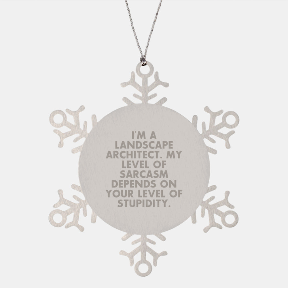 Funny Landscape Architect Snowflake Ornament Gifts from Friends to Coworkers at Christmas Unique - Image 1