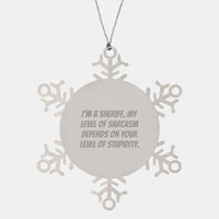 Load image into Gallery viewer, Funny Sheriff Snowflake Ornament Gifts from Friends for Christmas Unique Sheriff - Image 1
