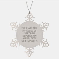 Load image into Gallery viewer, Funny Snowflake Ornament Gifts for Welder Friends and Family, Sarcastic Christmas Unique Presents from Men, Women, Coworkers - Image 1
