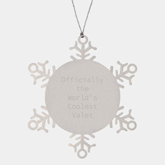Handmade Valet Gifts for Men Funny Valet Snowflake Ornament with Gifts from Friends - Image 1