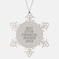 Load image into Gallery viewer, Funny Financial Advisor Gifts from Men to Friends who are Best Effin&#39; Financial Advisors Ever - Snowflake Ornament for Christmas Unique Gifts - Image 1
