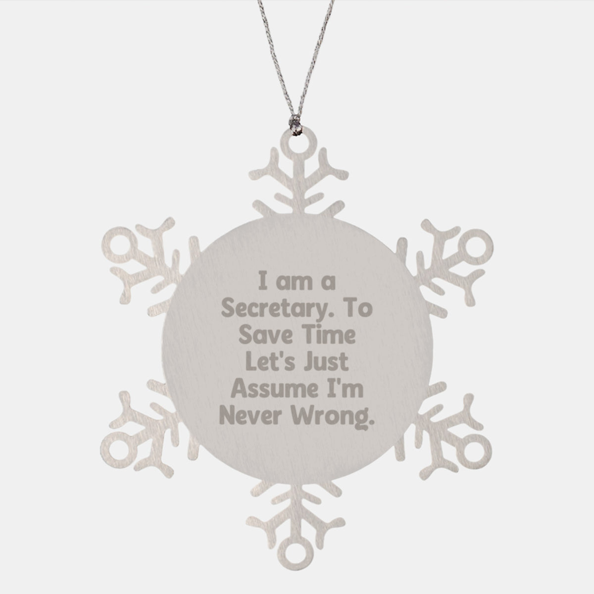 Funny Secretary Gifts for Men - Secretary Snowflake Ornament Gifts from Friends, Unique Christmas Unique Gifts for Secretary Office - Image 1