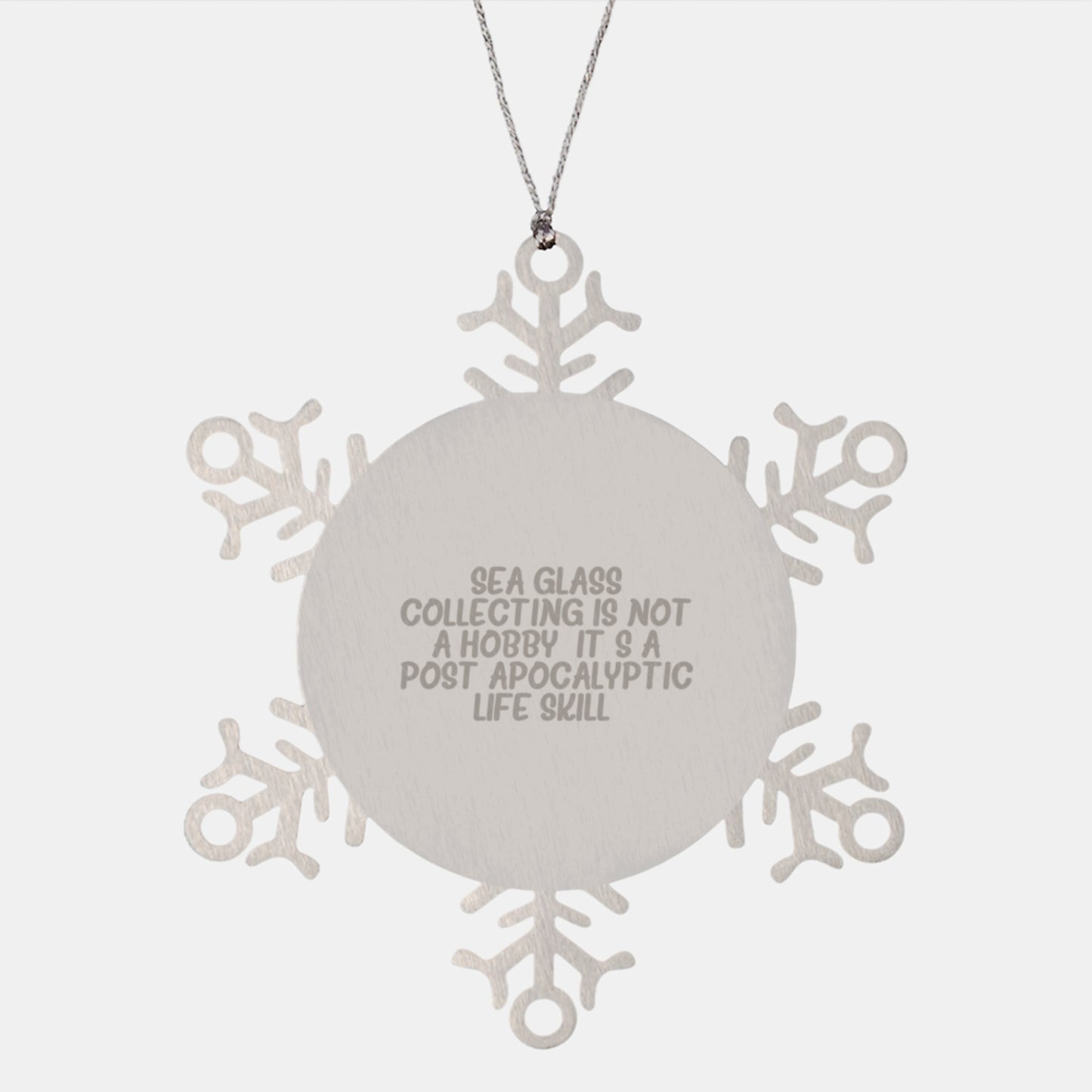 Funny Sea Glass Collecting Gifts from Friends, Women, Family, for Sea Glass Collecting Enthusiasts, Snowflake Ornament, Christmas Decorations - Image 1