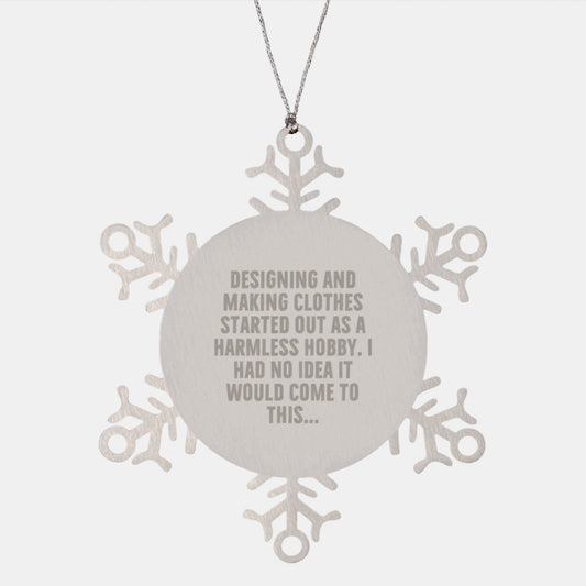 Funny Snowflake Ornament for Designing and Making Clothes Enthusiasts, Gifts from Men to Women for Christmas Unique Presents - Image 1