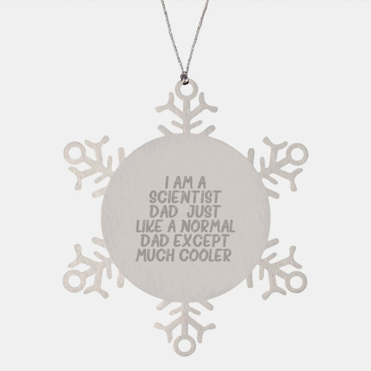 Gifts from Men for Scientist Dad Unique Snowflake Ornament, Funny Snowflake Decoration for Christmas Unique Gifts - Image 1