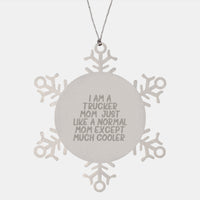 Load image into Gallery viewer, Funny Trucker Gifts, Trucker Mom Snowflake Ornament, Unique Christmas Unique Gifts from Friends, Family, or Coworkers for Trucker - Image 1
