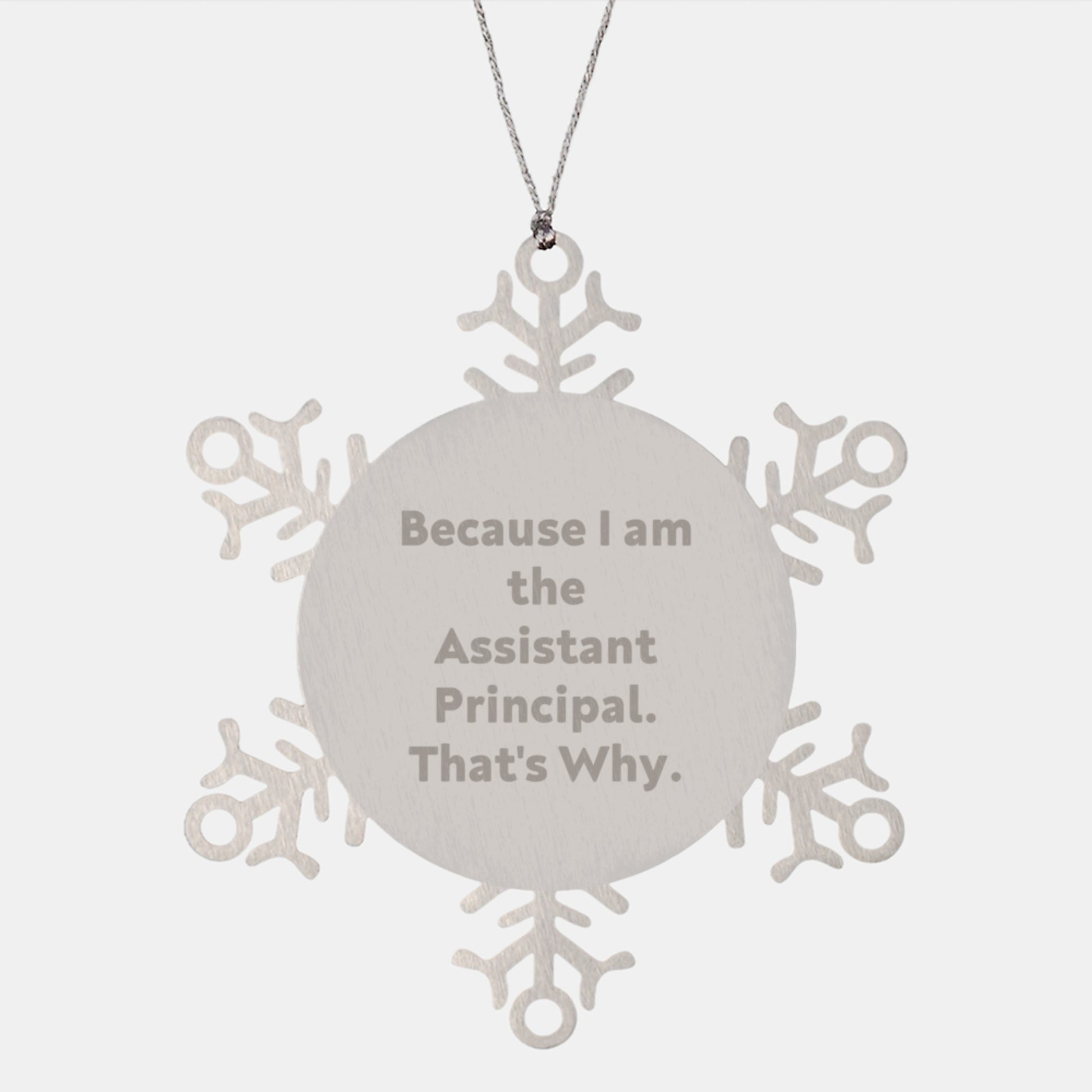 Funny Assistant Principal Gifts from Friends, Men, Women, Coworkers, Family, Snowflake Ornament for Christmas Unique Gifts, Assistant Principal That's Why. - Image 1