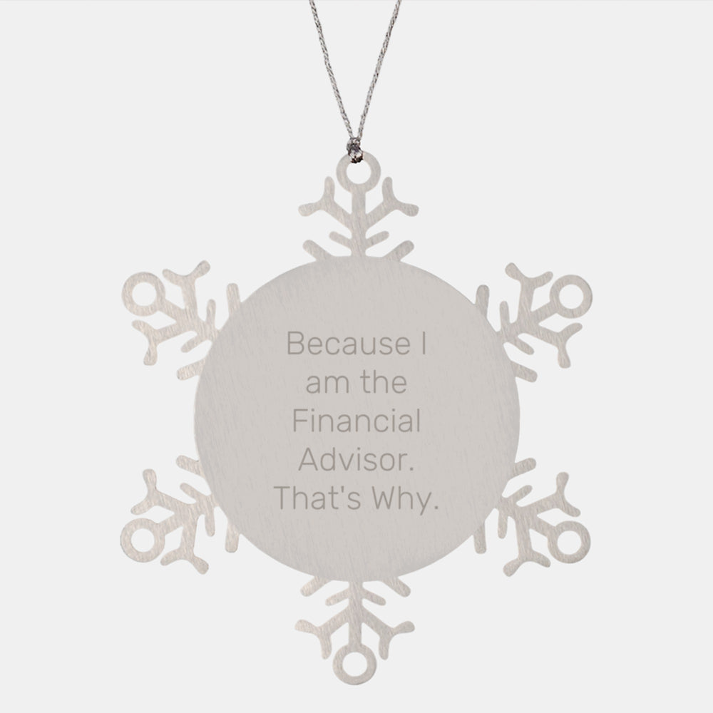 Unique Financial Advisor Christmas Unique Gifts from Men, Funny Snowflake Ornament for Financial Advisor Friends, Coworkers, Family - Image 1