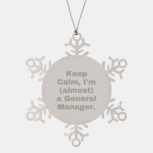 Funny General Manager Gifts from Men to Friends - Snowflake Ornament for Christmas Unique Presents - Image 1