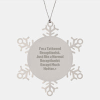 Load image into Gallery viewer, Funny Receptionist Gifts from Men Friends for Receptionist Snowflake Ornament, Christmas Unique Snowflake Decorations, Receptionist Desk Decor, Receptionist Office Decor, Funny Snowflake Ornaments - Image 1
