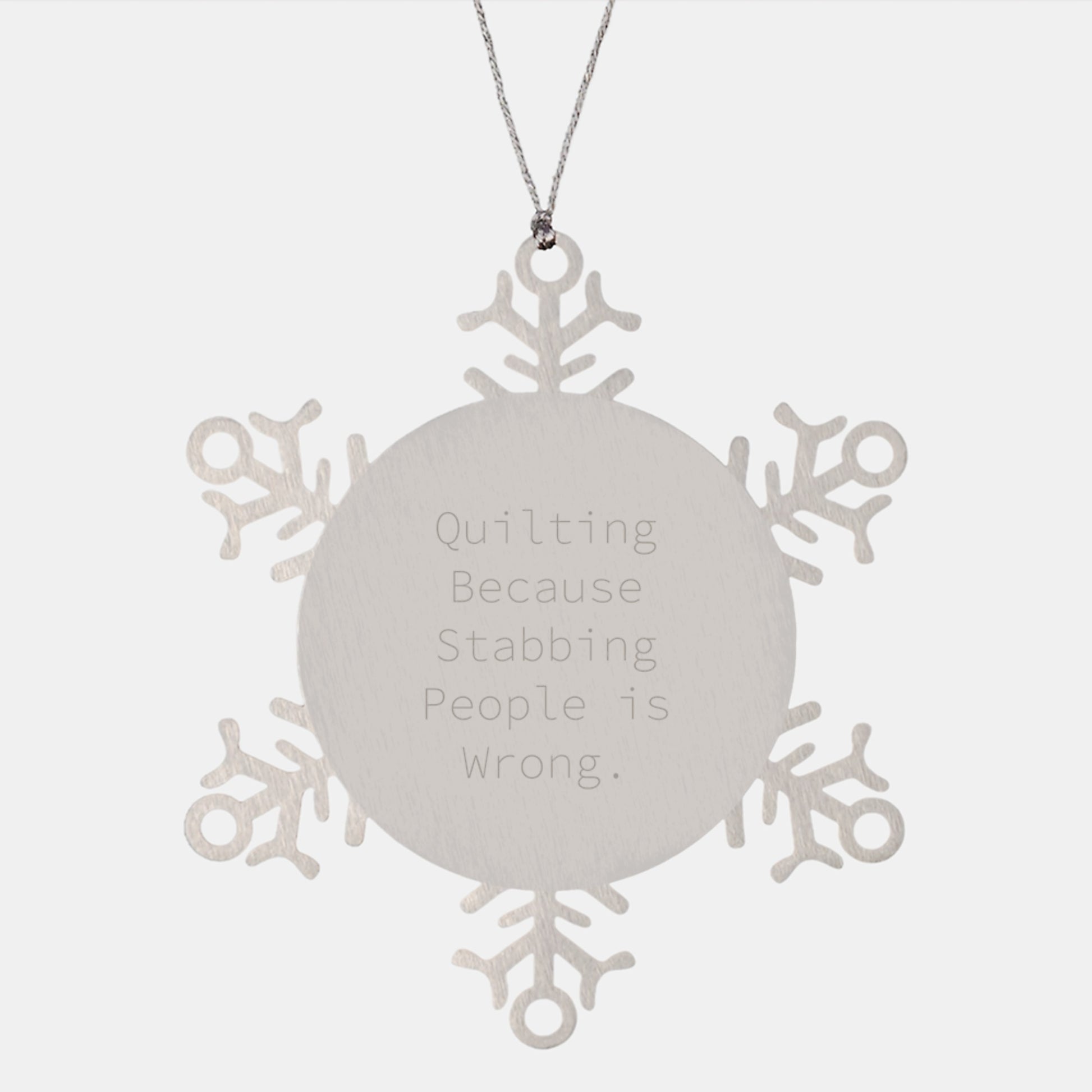 Quilting Gifts for Women, Funny Snowflake Ornament, Christmas Unique Gifts from Men - Image 1
