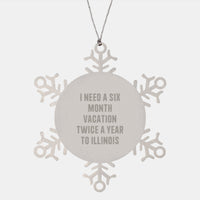 Load image into Gallery viewer, Unique Illinois Snowflake Ornaments, Funny Gift for Illinois Lover, Christmas Unique Gifts from Friends, Family, or Coworkers - Image 1
