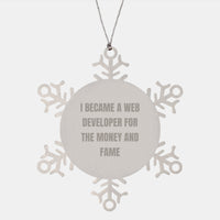Load image into Gallery viewer, Unique Web Developer Christmas Unique Gifts from Friends to Men - Snowflake Ornament with Funny Quote - Image 1
