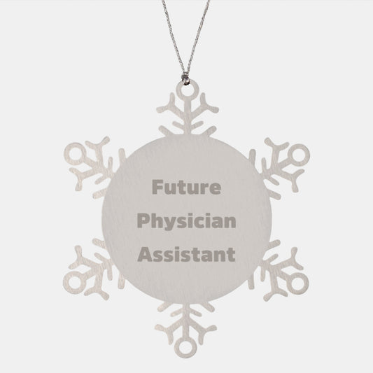 Funny Future Physician Assistant Gifts from Family, Unique Snowflake Ornament for Physician Assistant Friends, Inspirational Christmas Unique Gifts - Image 1