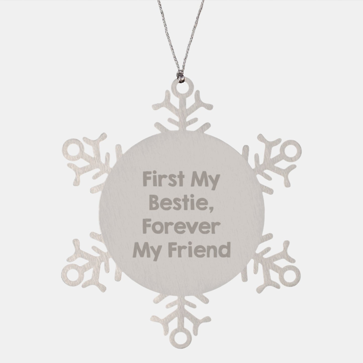 Playful Snowflake Christmas Ornament for Friends – First My Bestie Gift - Image 1