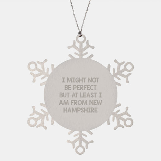 New Hampshire Snowflake Ornaments Funny Quotes Gifts from Friends or Family, Unique Christmas Unique Gifts for Men Women - Image 1