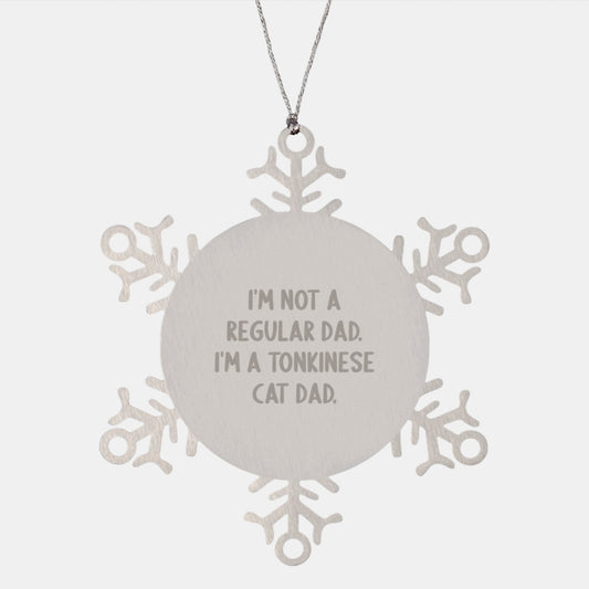 Funny Tonkinese Cat Dad Gifts for Christmas - Snowflake Ornament from Dad to Tonkinese Cat Lover - Image 1
