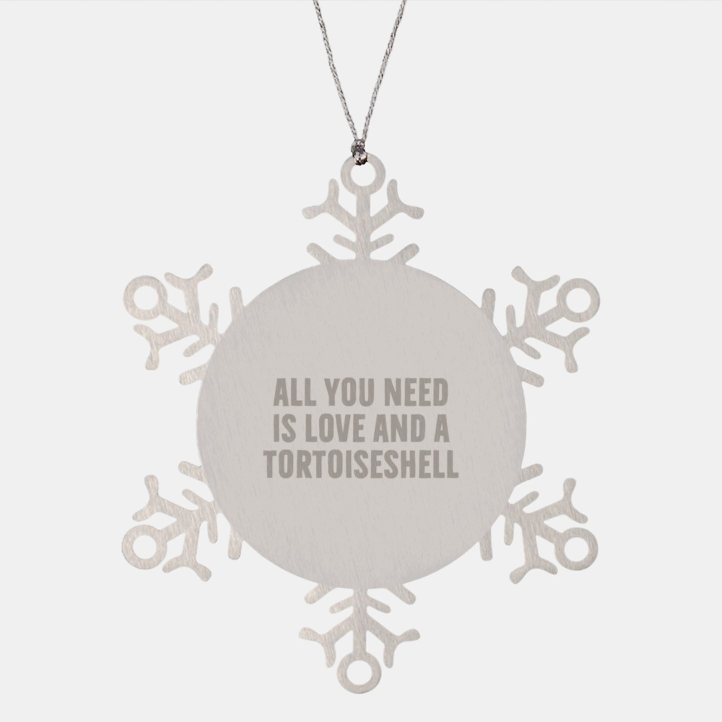 Tortoiseshell Cat Lover Gifts from Friends for Christmas Unique Snowflake Ornament - Image 1