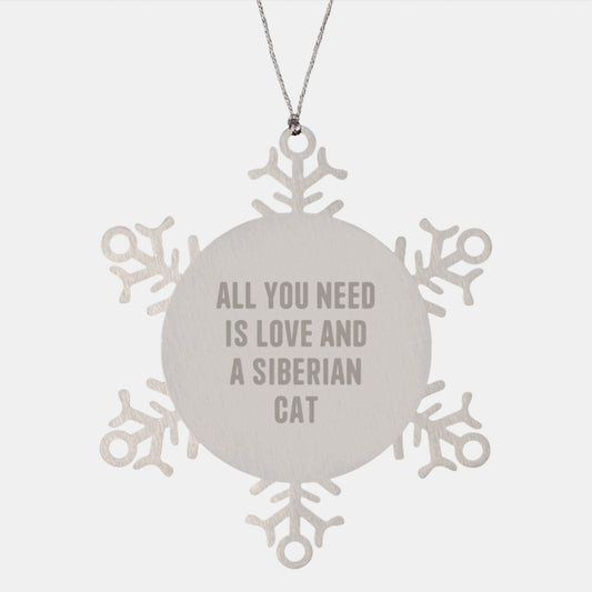 Unique Siberian Cat Snowflake Ornament Gifts from Friends and Family for Christmas Unique Presents - Image 1