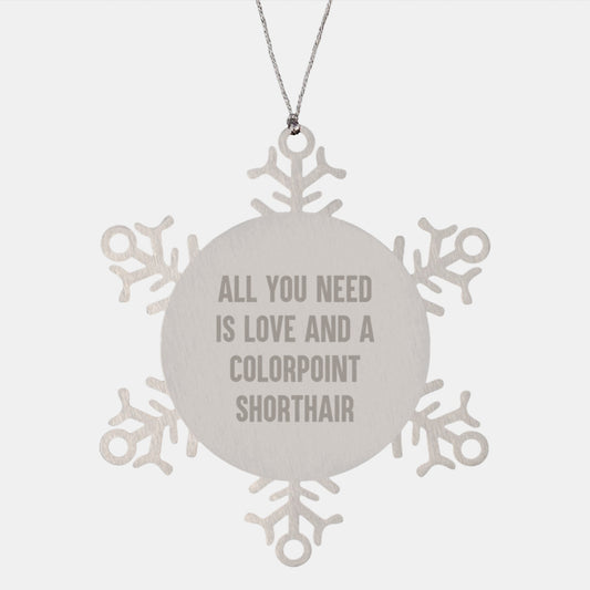 Colorpoint Shorthair Cat Snowflake Christmas Ornament for Him Xmas Gift - Image 1