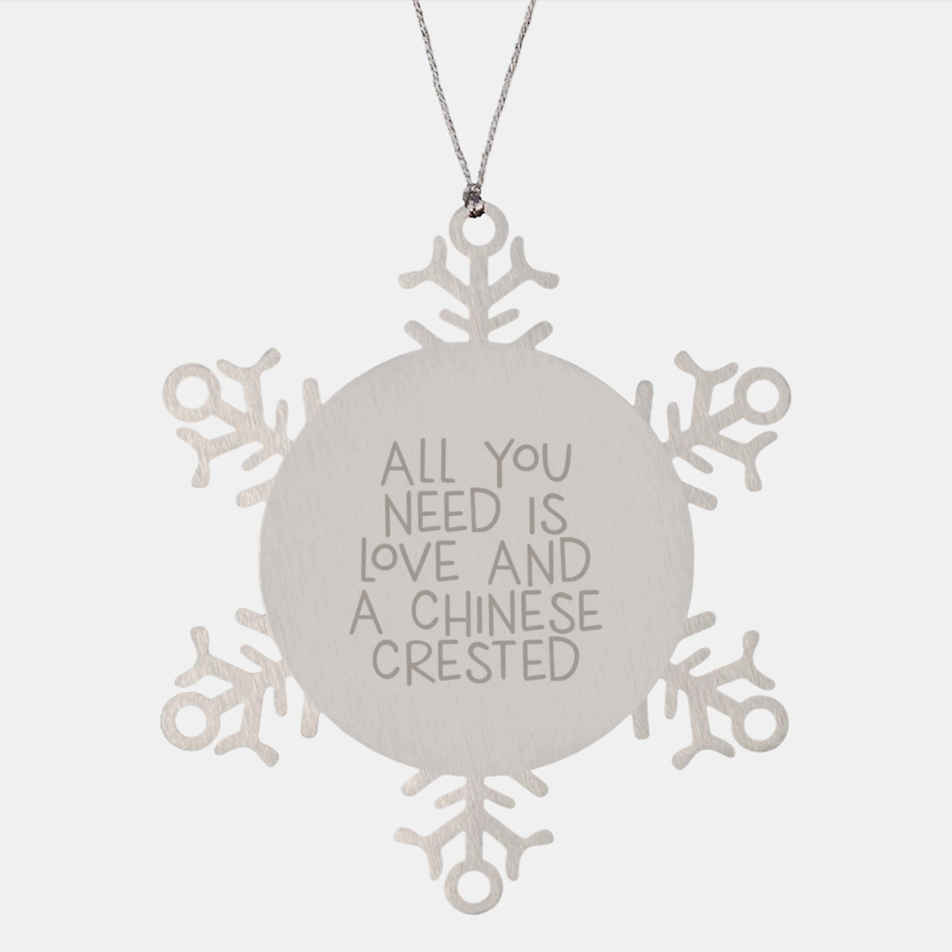 All You Need Is Love Chinese Crested Dog Xmas Ornament for Friends Gift - Image 1