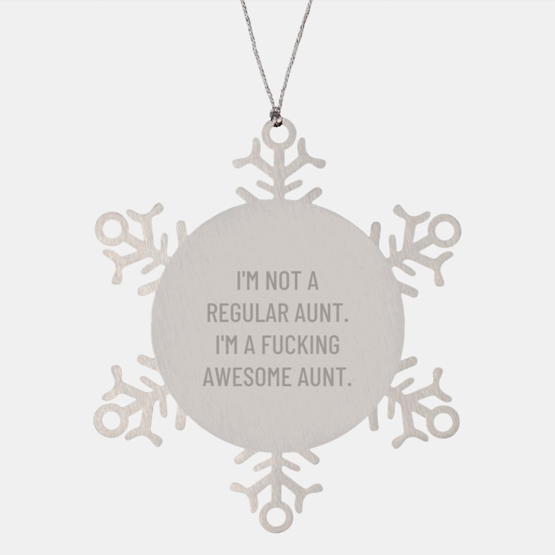 Funny Aunt Gifts, Awesome Aunt Snowflake Ornament, Unique Christmas Unique Gifts from Men to Aunt - Image 1