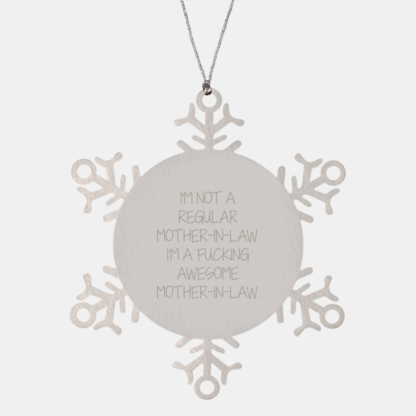 Funny Mom-in-law Gifts from Family - I'm A F--king Awesome Mom-in-law Snowflake Ornament for Christmas Unique Gifts - Image 1