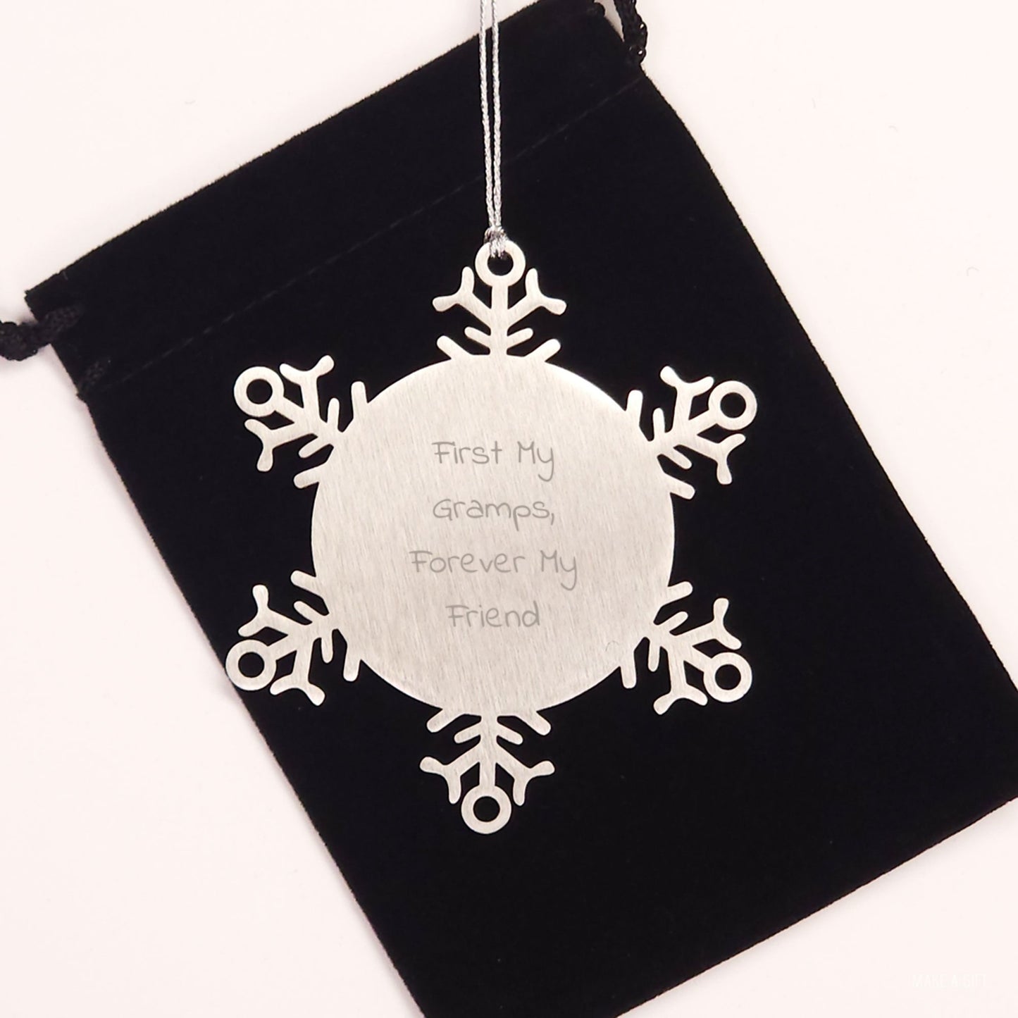 Funny Gramps Gifts, Snowflake Ornament, First My Gramps, Forever My Friend, Christmas Unique Gifts from Men to Gramps - Image 2