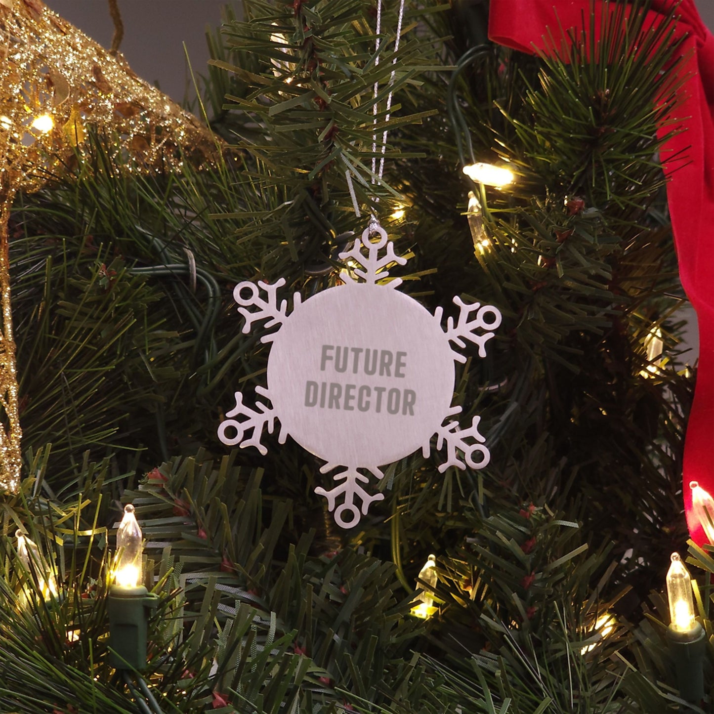 Funny Future Director Gifts from Friends or Family - 'You're a Natural' Snowflake Ornament for Christmas Unique Gifts - Image 3