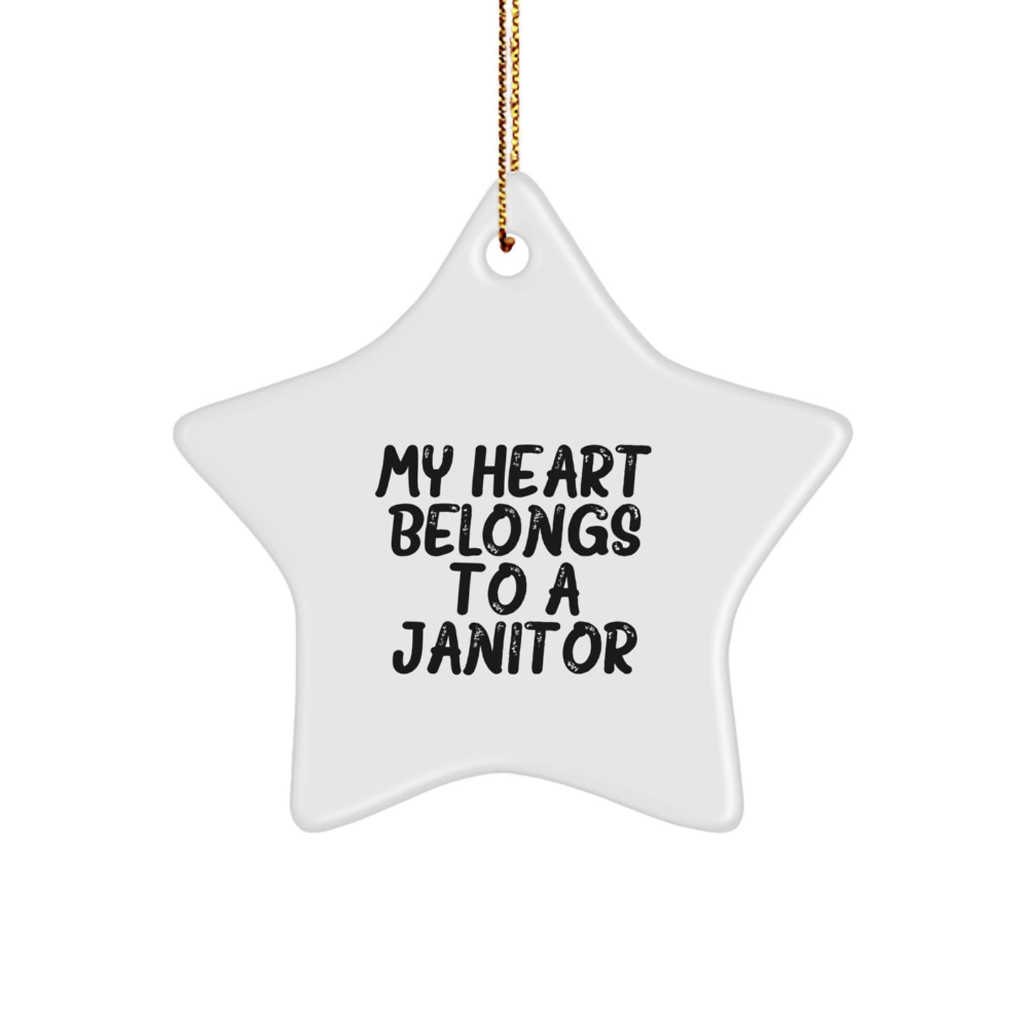 Funny Janitor Gifts from Friends and Family for Christmas Unique Janitor Star Ornament - Image 1