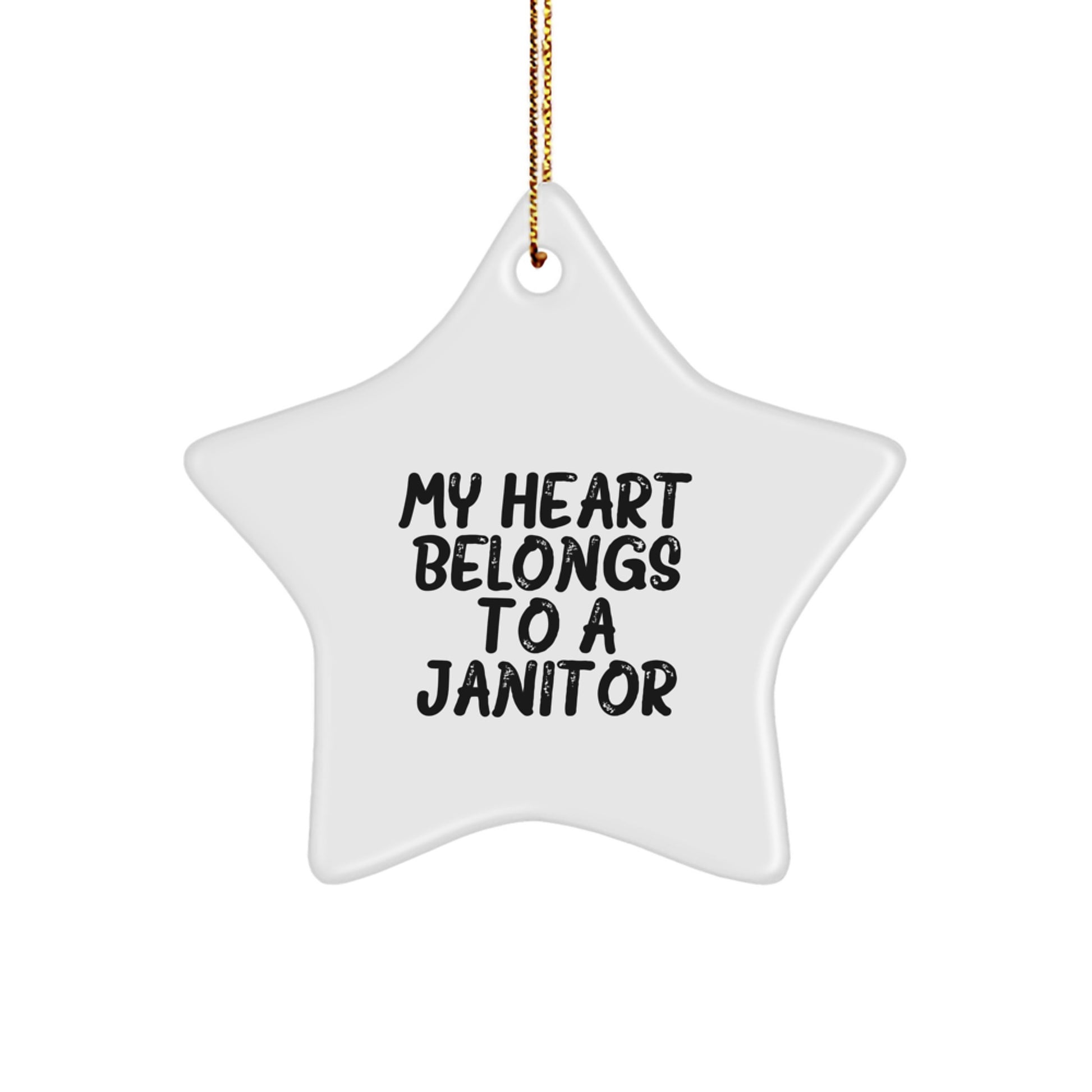 Funny Janitor Gifts from Friends and Family for Christmas Unique Janitor Star Ornament - Image 1
